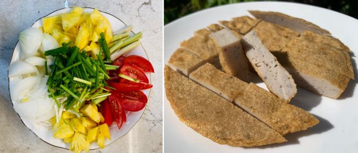 Sơ chế nguyên liệu làm bún cá chả